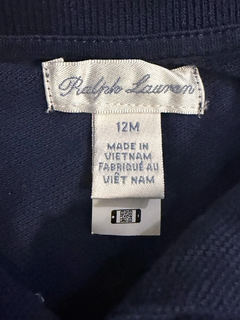 Ralph Lauren Navy Polo Shortall with Red Pony & White/Red Trim-12 months